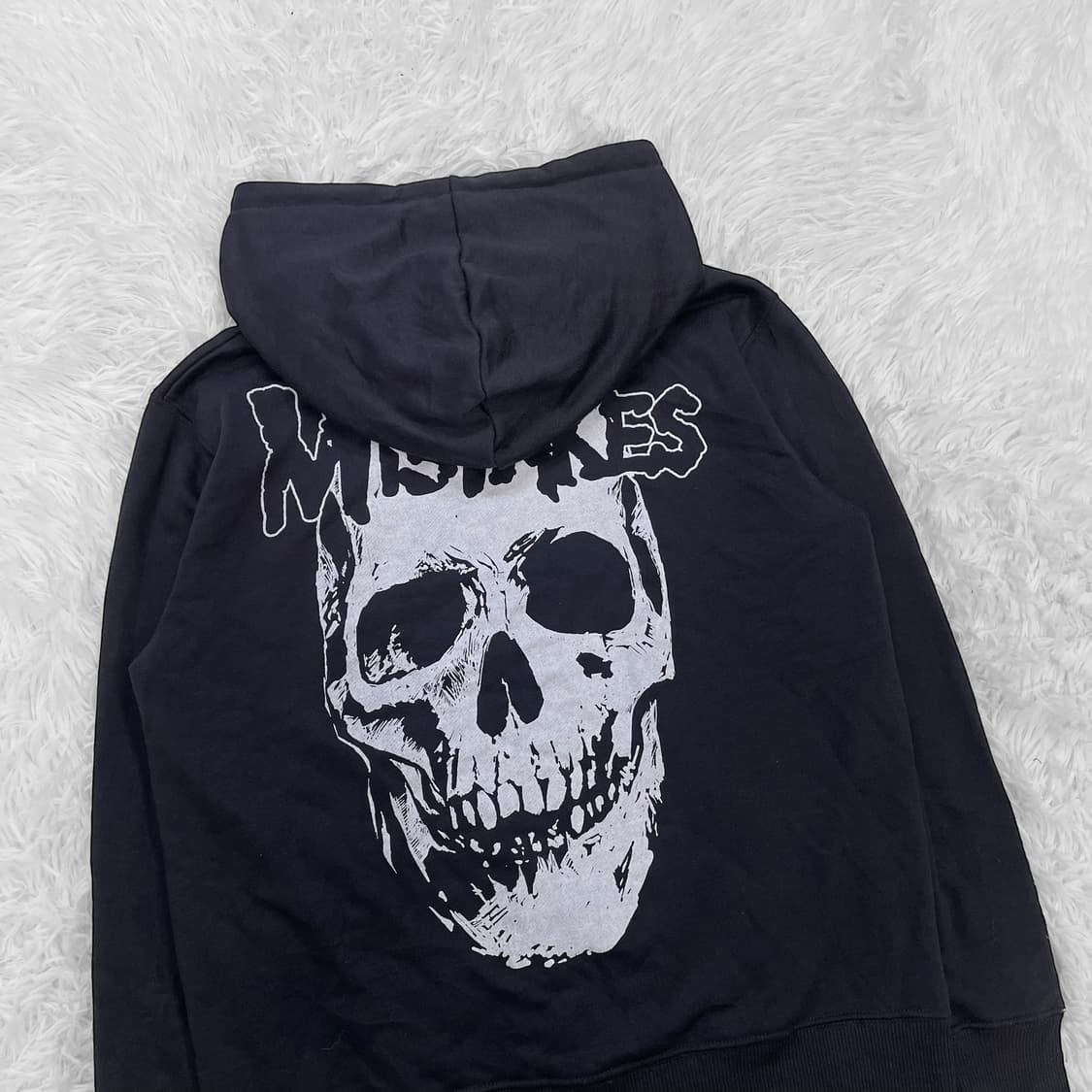 글래드뉴스 스컬 프린팅 후드집업 다크 그레이 상품이미지4