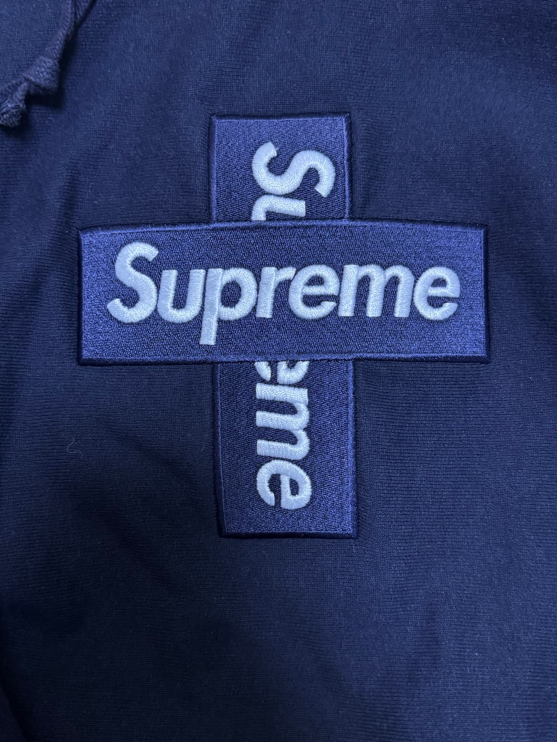 슈프림 크로스 박스로고 후드 네이비 20fw XL 상품이미지3