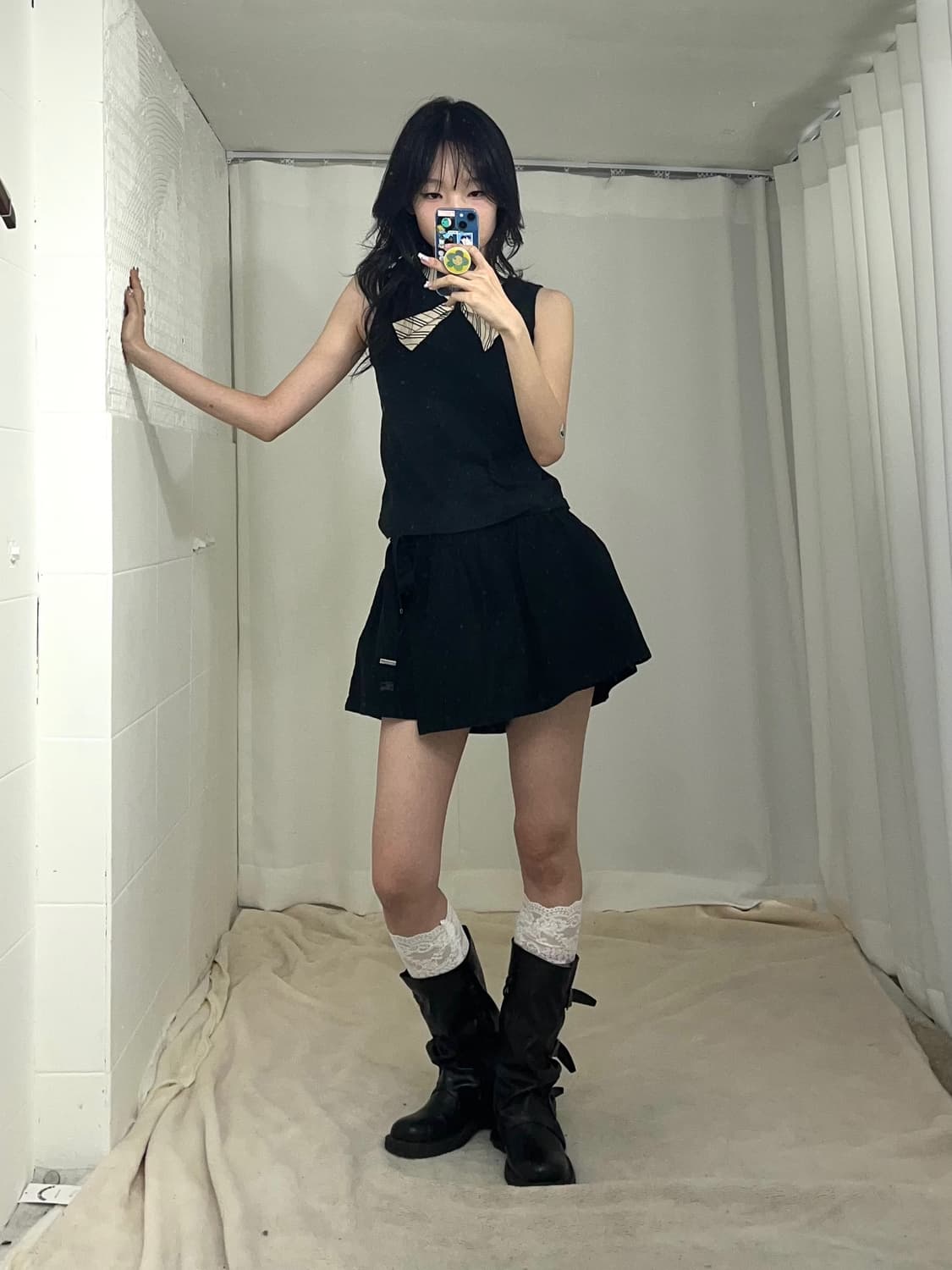 버버리 체크리본 슬리브 버버리 랩 치마바지 상품이미지1