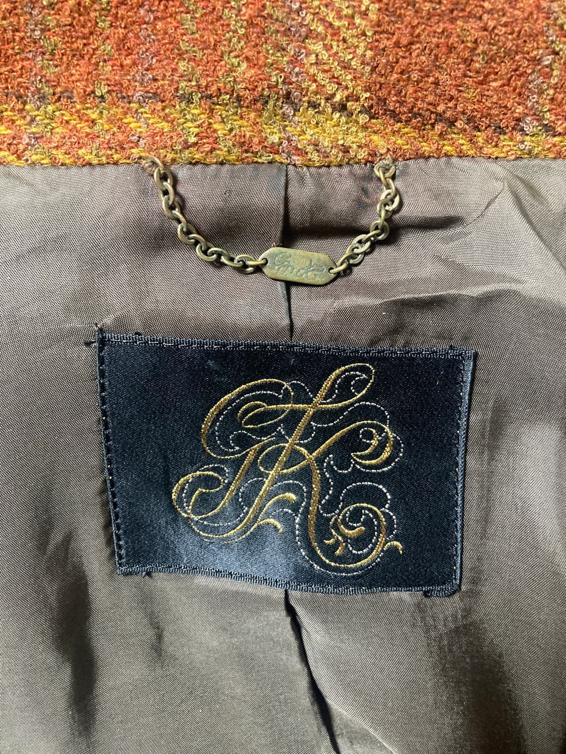 일본빈티지 울 체크 크롭 봄버 자켓 (비대칭 지퍼) 상품이미지6