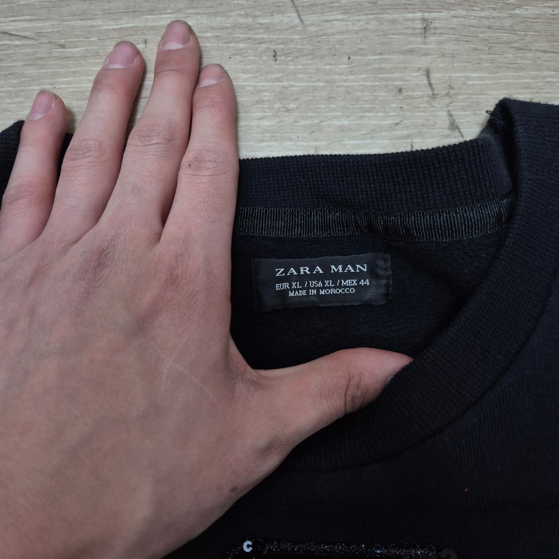 자라 맨 해골 맨투맨 크루넥 티셔츠 XL(105) 상품이미지4