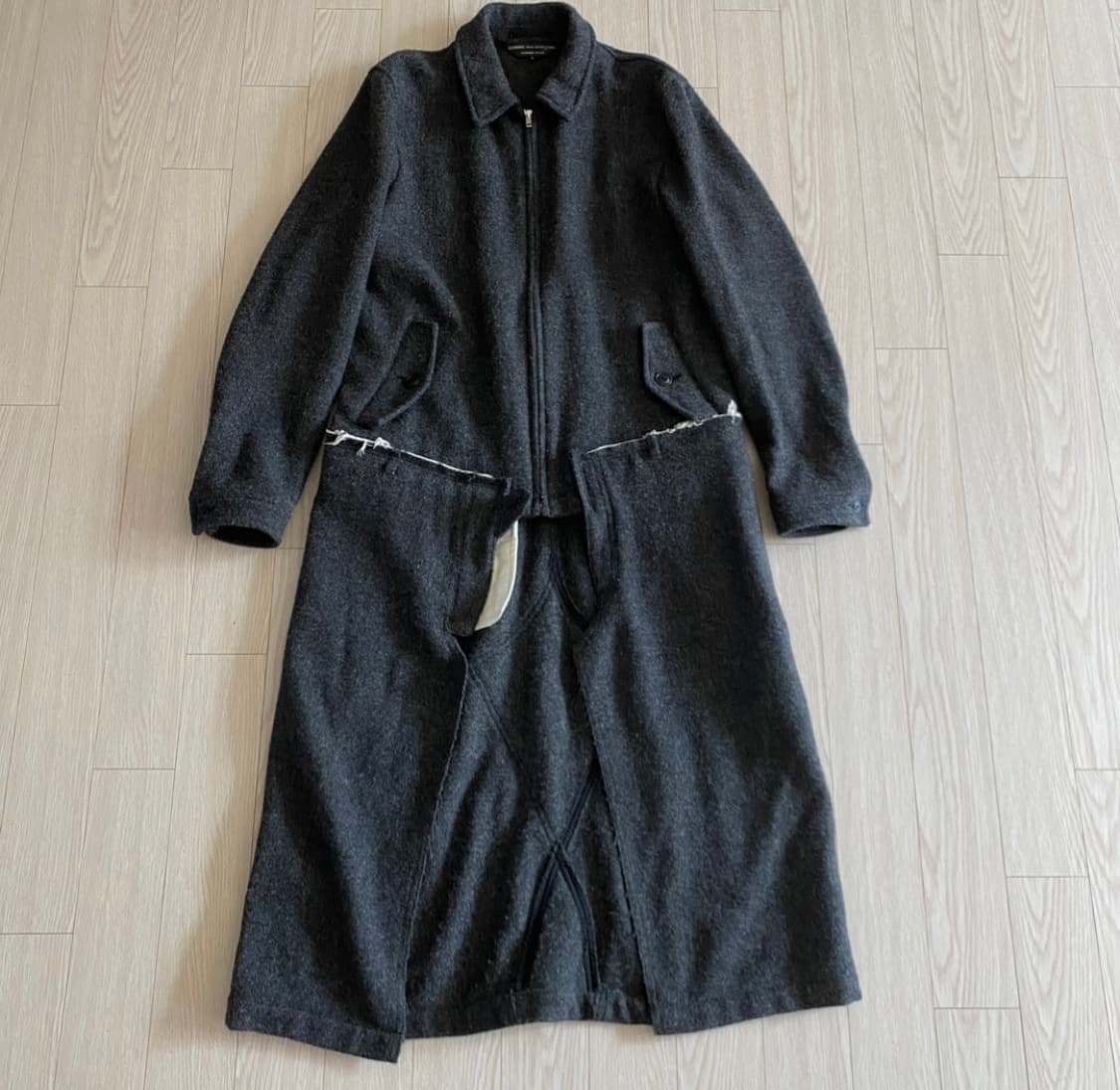 [L] 꼼데가르송 옴므 플러스 2013AW 도킹 집 울 코트 상품이미지1