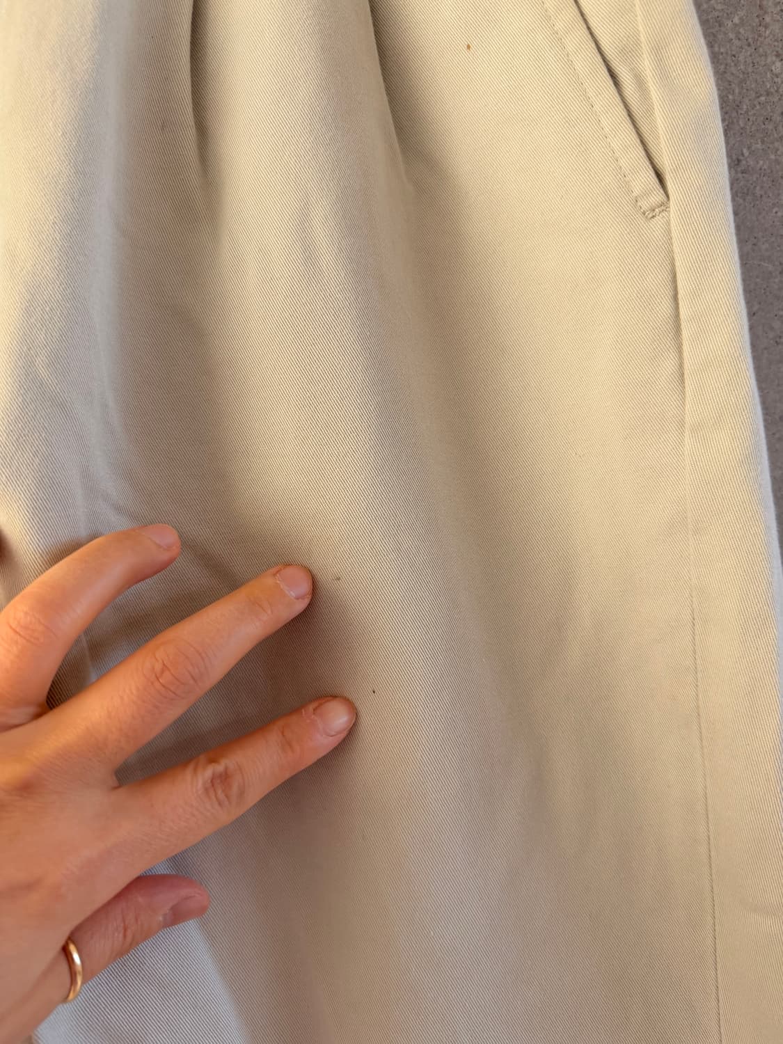 남자 슬랙스 가을겨울 슬랙스 투턱 아이보리 상품이미지2