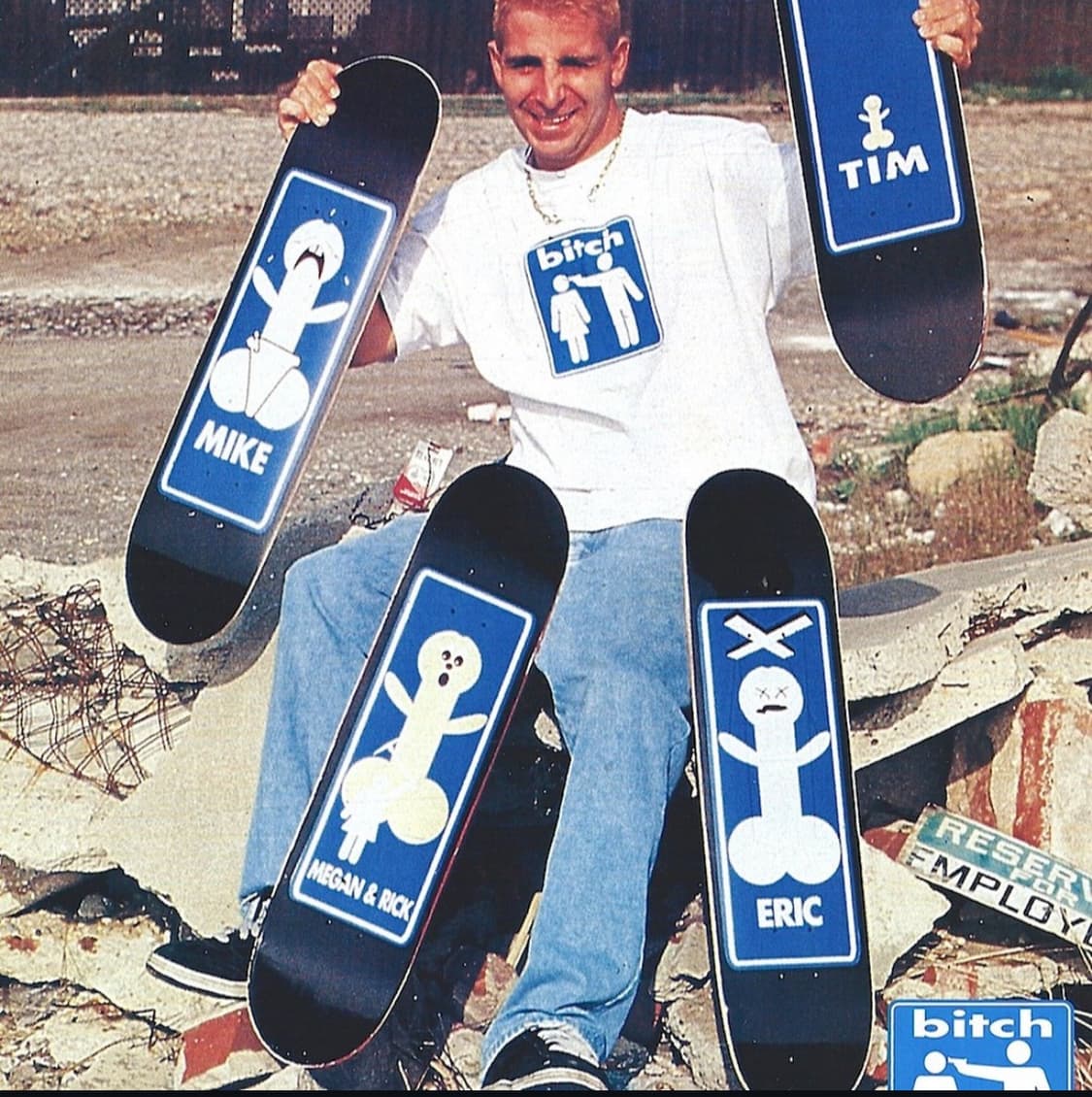 90s rare bitch skateboard jacket 상품이미지6