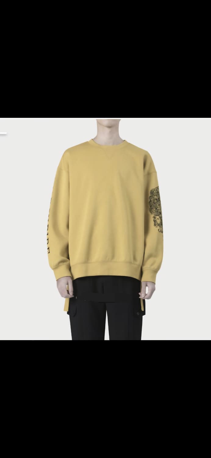 송지오옴므 자수 맨투맨 머스타드 오버핏 50 상품이미지3