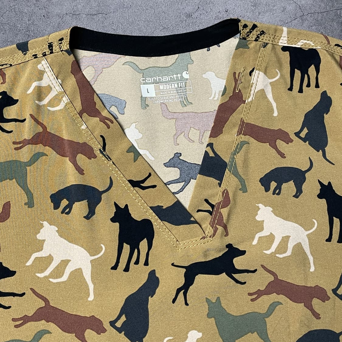 CARHARTT 칼하트 리프스탑 패턴 브이넥 워크 반팔티셔츠 A01057 상품이미지2