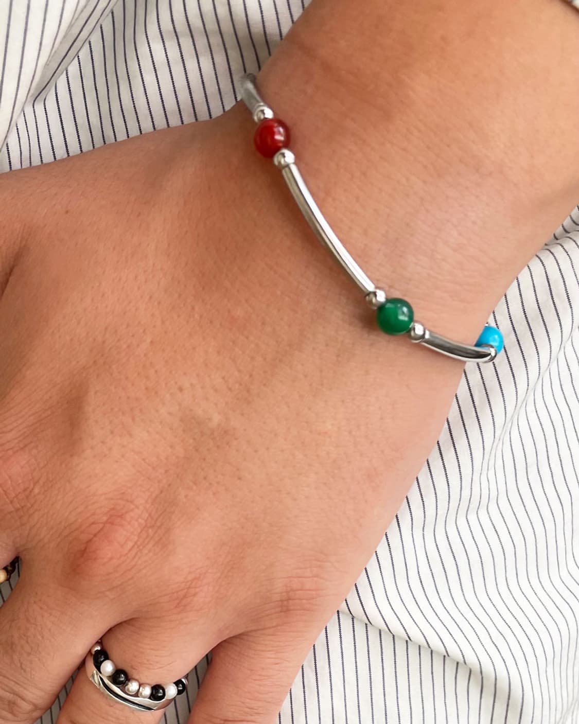 오색 스톤 뱅글 팔찌 ( 톤업 ) 상품이미지4