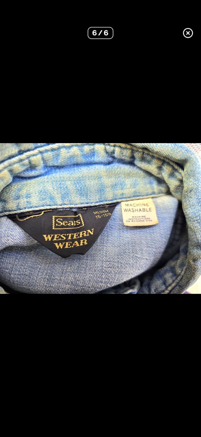 80s 시어스 데님 웨스턴 셔츠 상품이미지6
