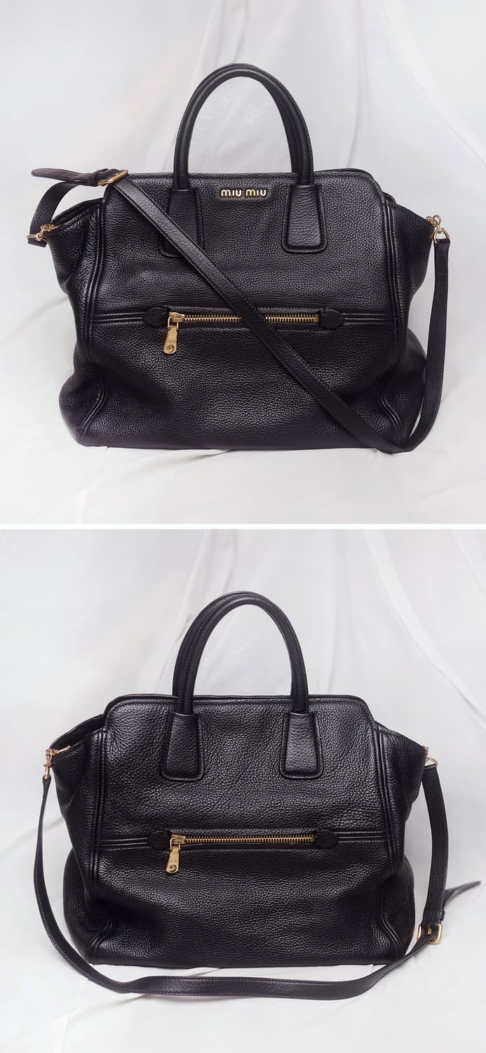 미우미우 (miu miu) 비텔로 카리브 금장 블랙 2웨이 빅토트.숄더백 상품이미지2