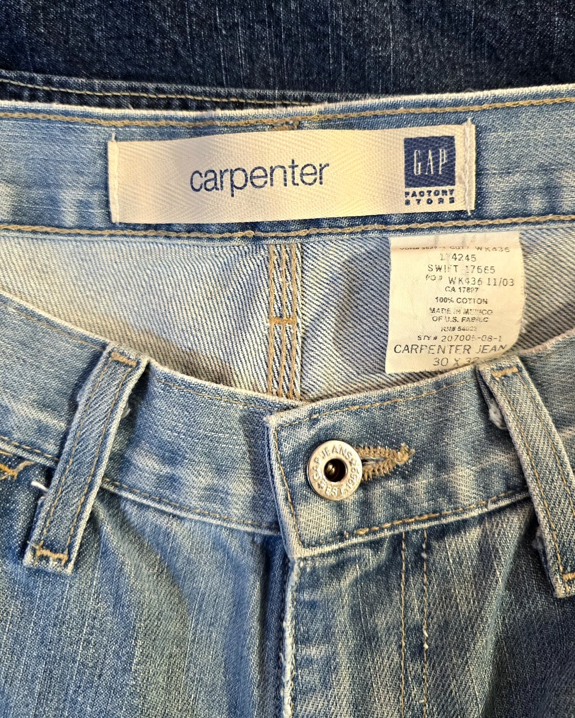Old GAP 카펜터 데님 팬츠 라이트 블루 (Carpenter) 상품이미지5