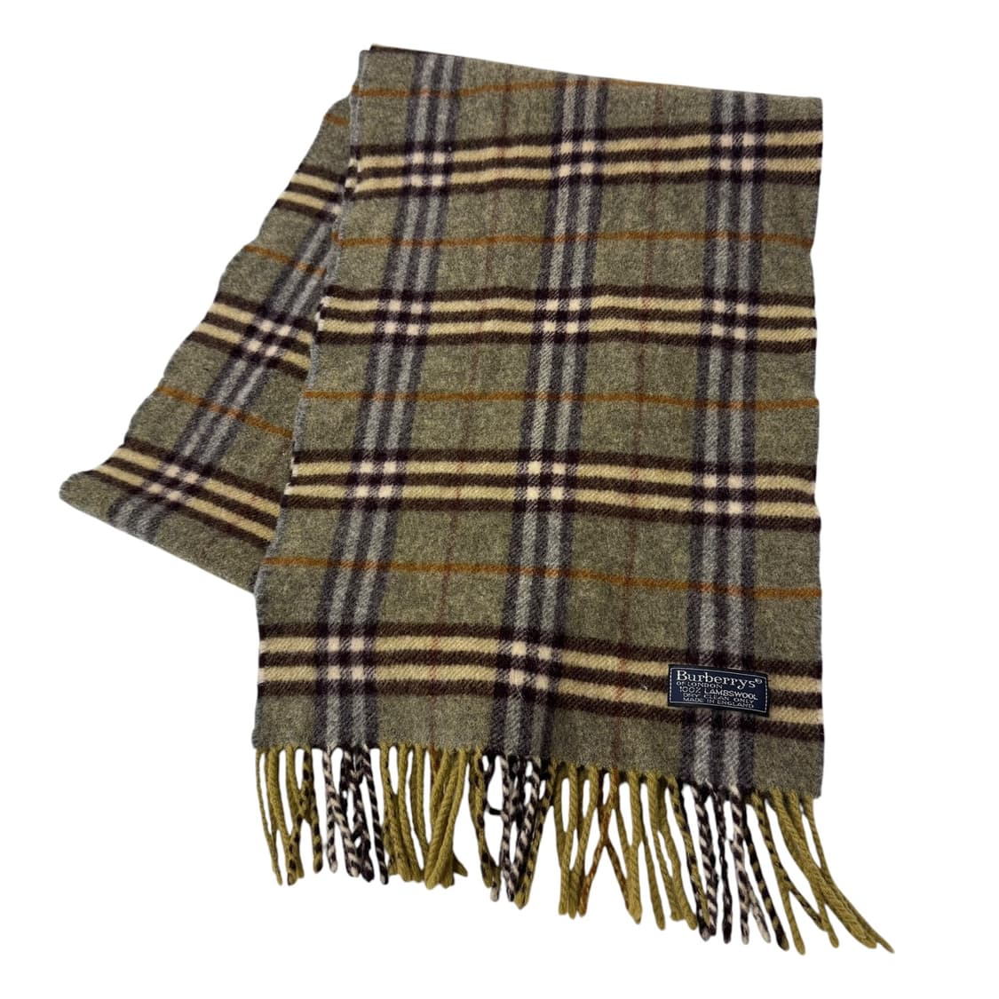 정품 버버리 노바체크 카키 렘스울 머플러 상품이미지1