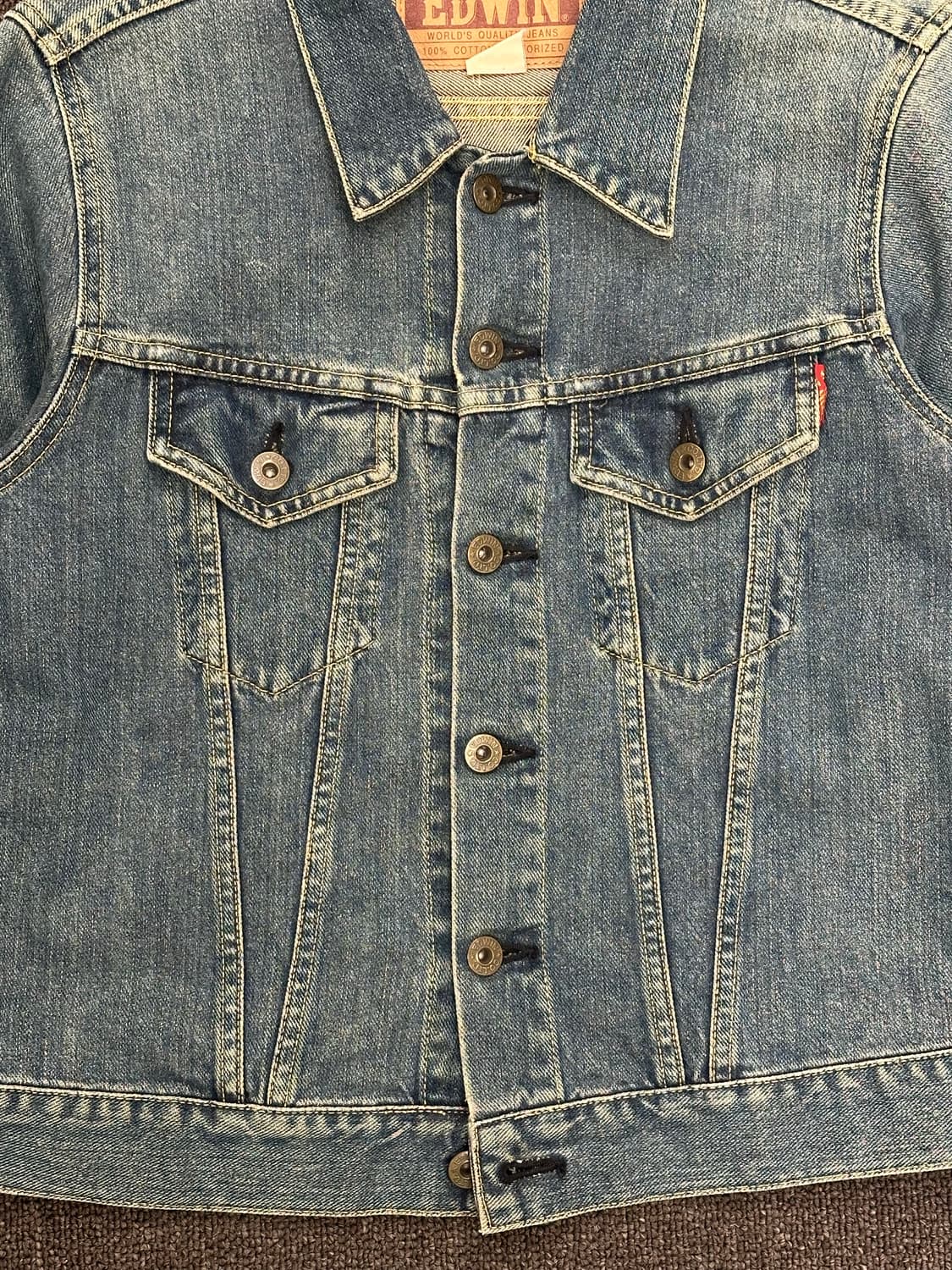 XS)EDWIN 빈티지 여성 트러커 데님 자켓 상품이미지3