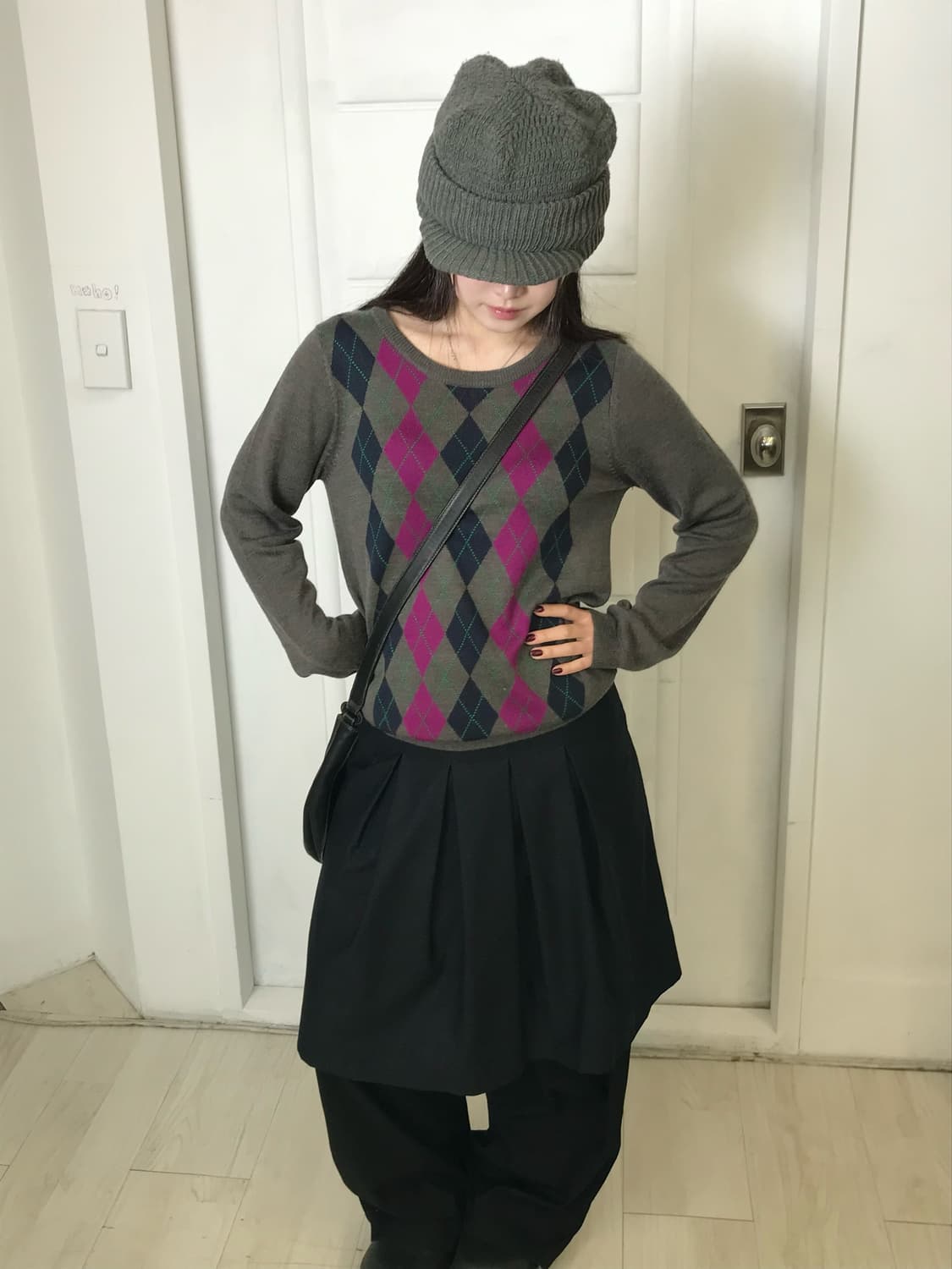 아가일 패턴 니트 상품이미지1