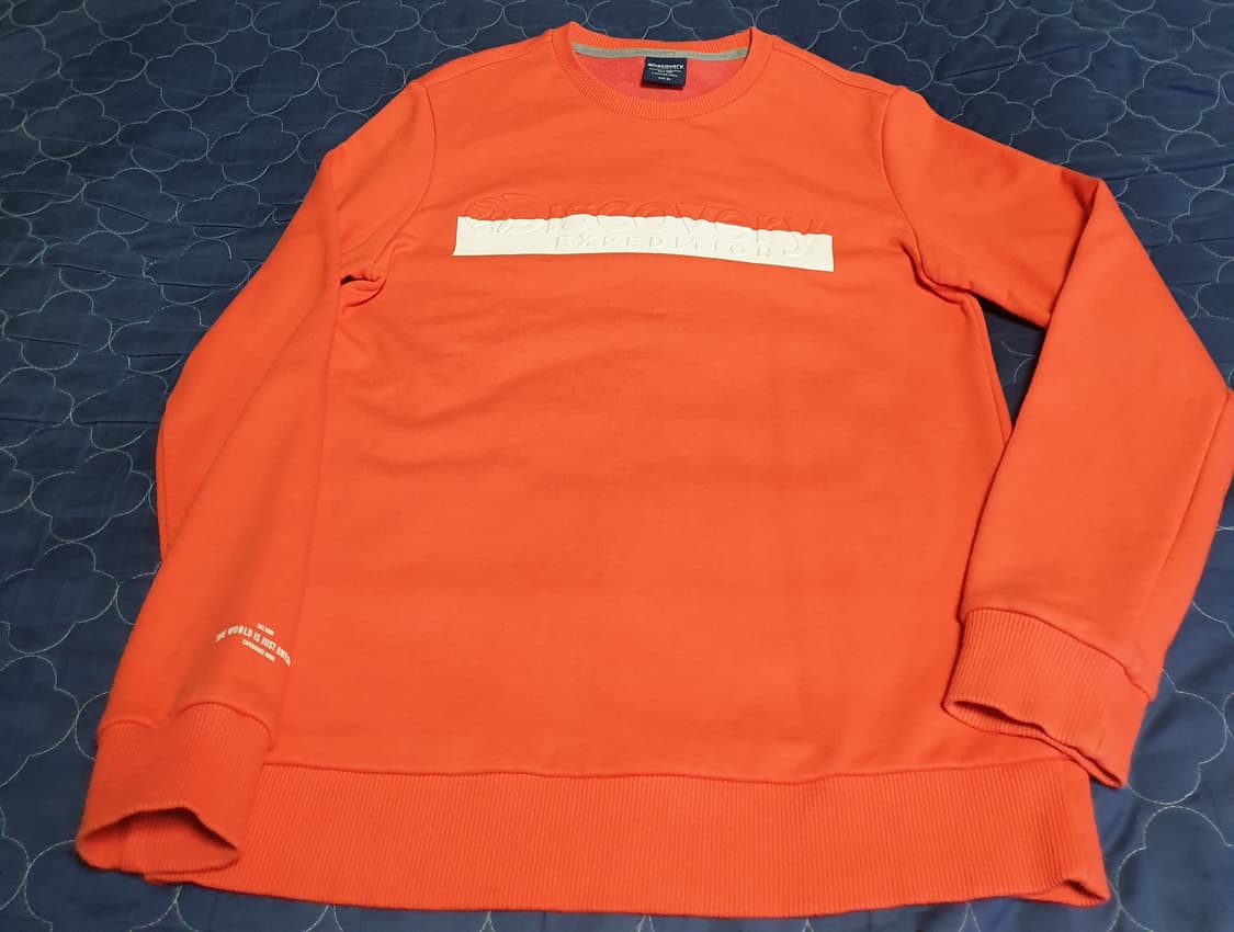 디스커버리 볼륨로고 맨투맨 브릭오렌지 (90, 95) 상품이미지1