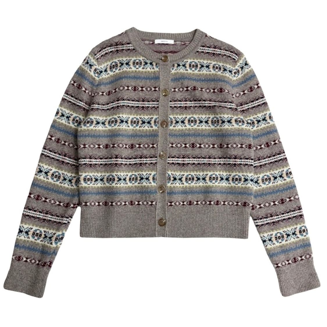 HAZZYS 패턴 울 캐시미어 가디건 90 상품이미지1