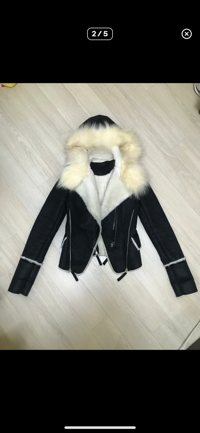 빈티지 퍼 가죽 후드 무스탕 fur hoodie 상품이미지2