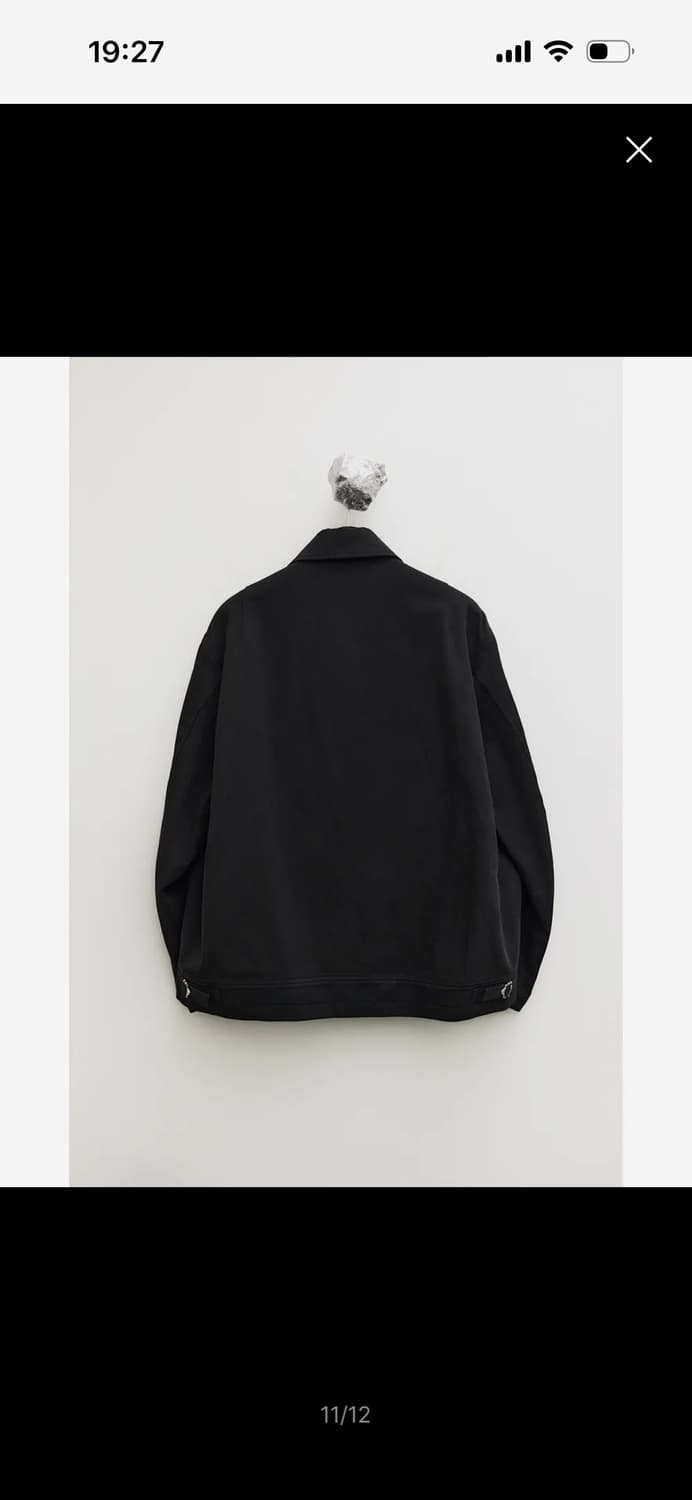 Leather Trim Cotton Jacket - Black 상품이미지3