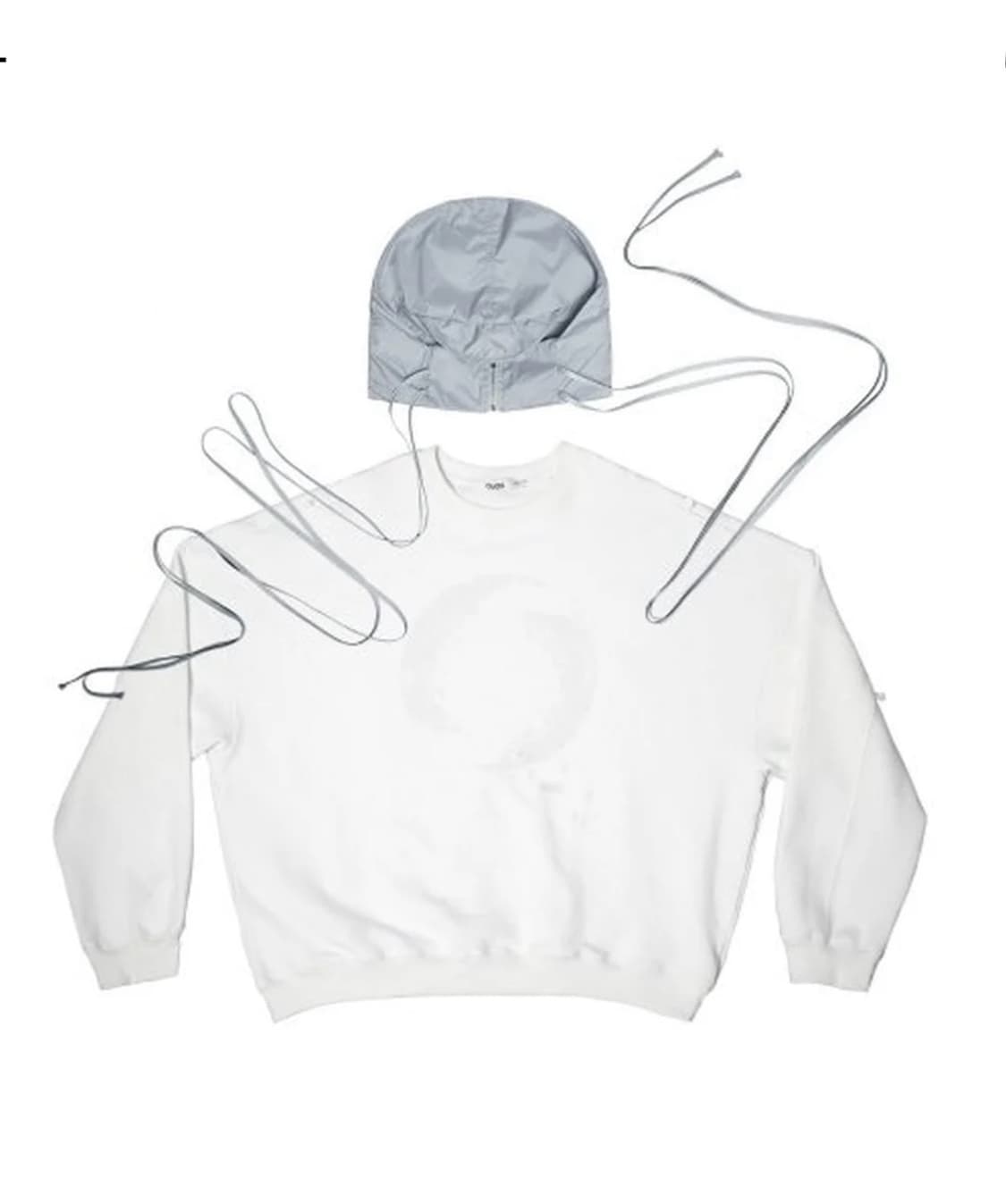 오호스 디테처블 힙색 스웻셔츠 / 화이트 상품이미지1
