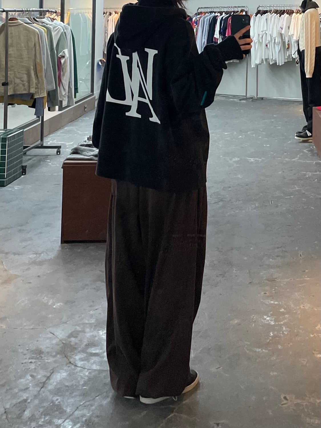 우알롱 백로고 후드티 H931 상품이미지1