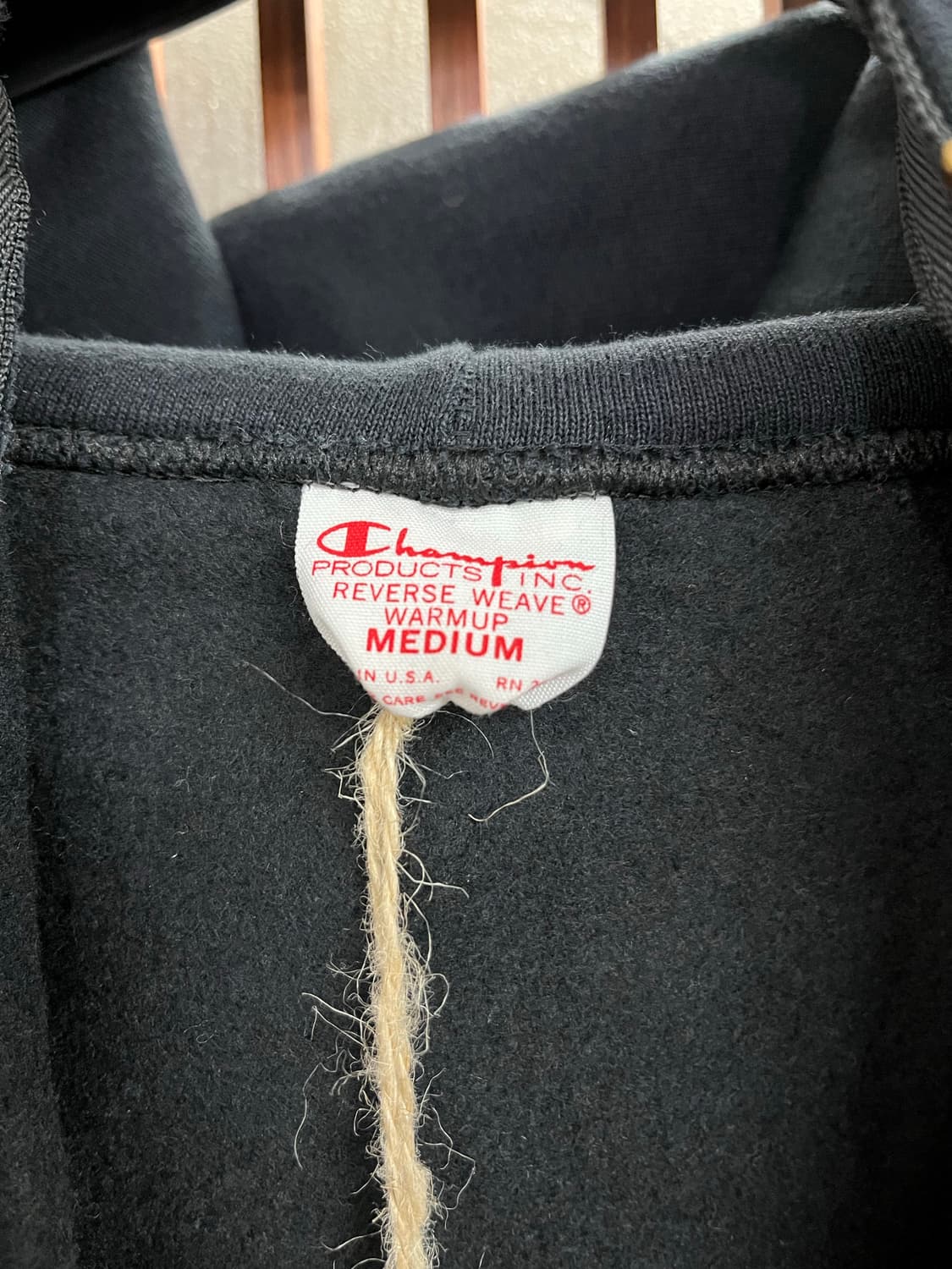 챔피온 리버스위브 made in usa 레드탭 후드집업 검정 M 상품이미지5