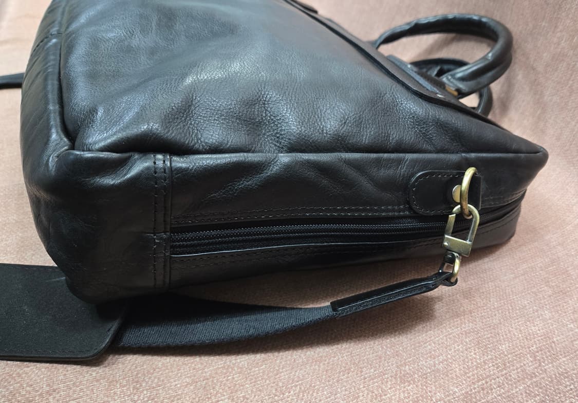 엘르옴므 블랙 가죽 서류 가방 상품이미지3