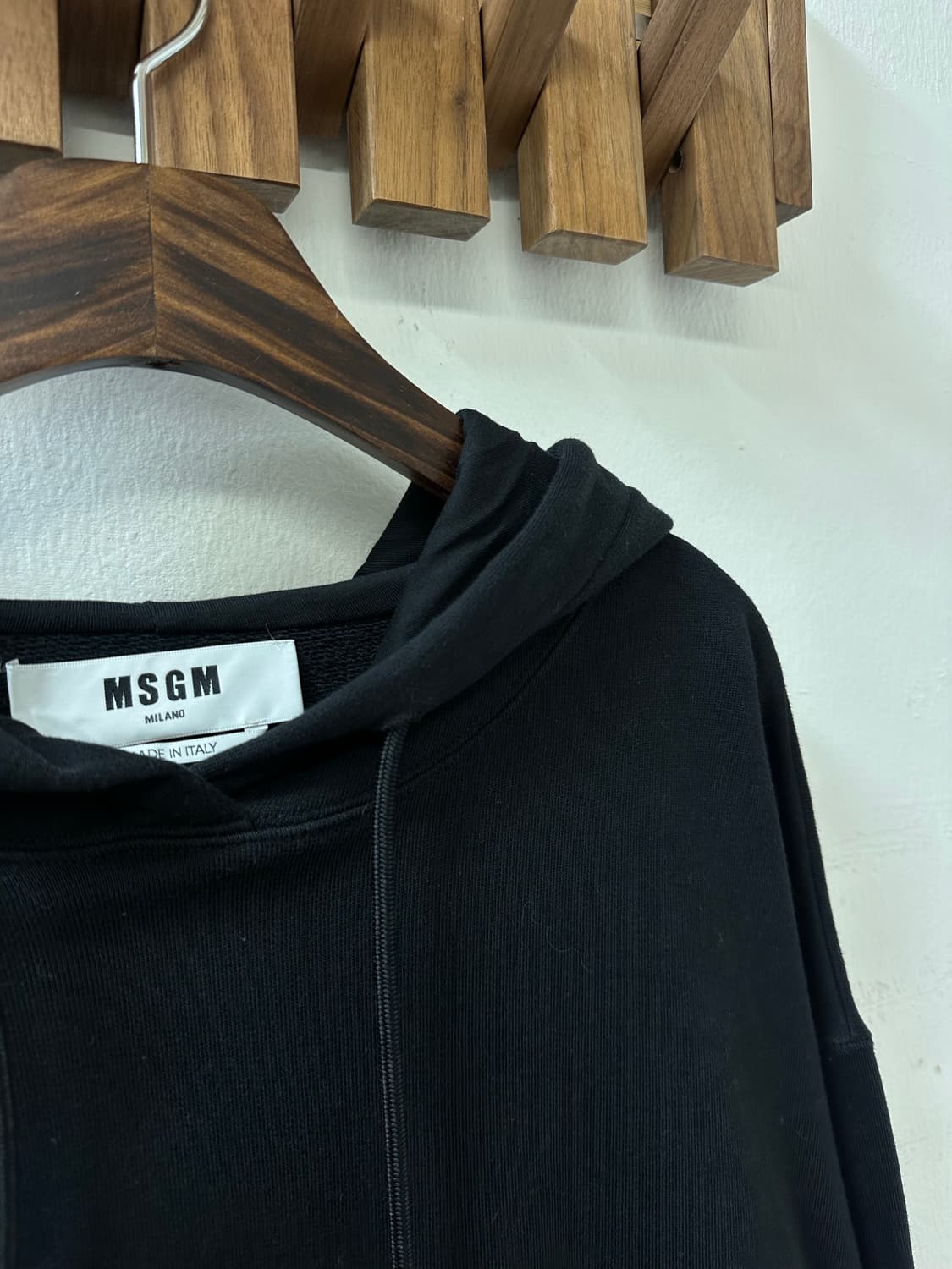 MSGM Milano 엠에스지엠 로고 밴딩 후드티 스웻셔츠 블랙 상품이미지6