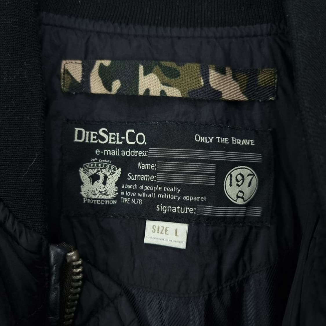 [디젤] 슬림핏 퀄팅 봄버 자켓 블랙 P01488 상품이미지8