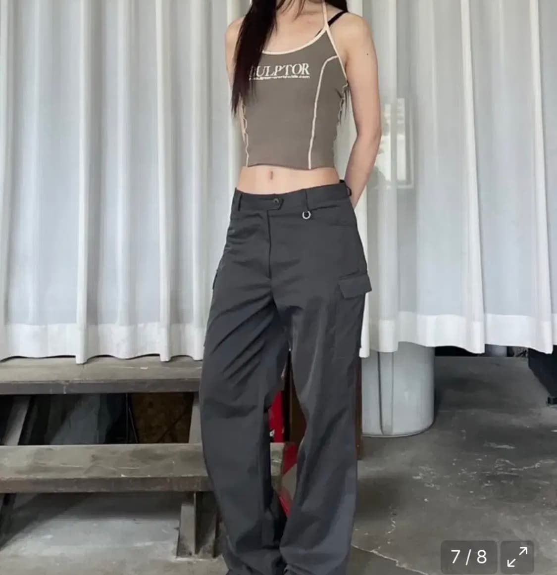 스컬프터 로고나시 Classic Logo Halter Top Mocha 상품이미지4