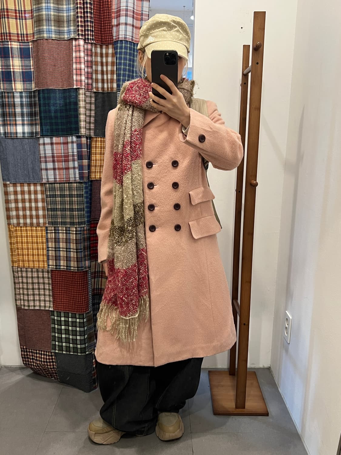 딸기우유 퍼 롱 코트 상품이미지5