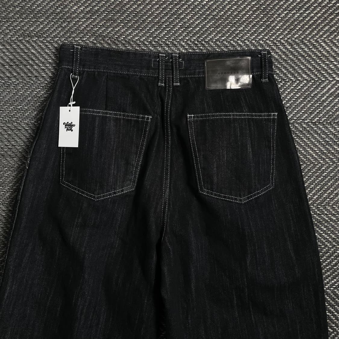 Xerobnr 블랙 투 턱 와이드 데님 팬츠o 4019 상품이미지5