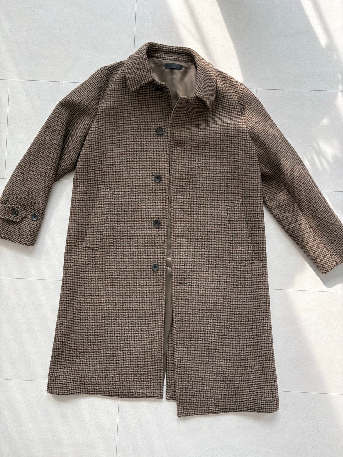 유니클로 발마칸 코트(패턴) 34 BROWN 상품이미지2