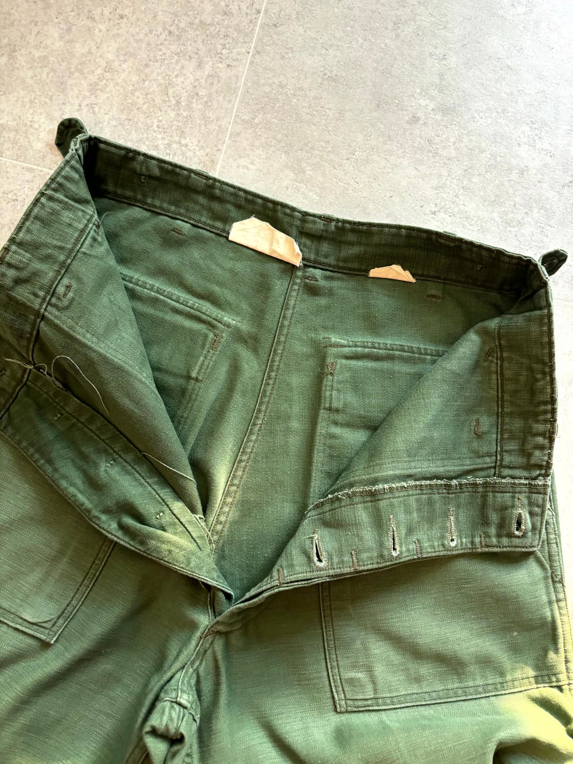 60's 미군 OG 107 퍼티그 팬츠 29~30" 전기형 상품이미지5