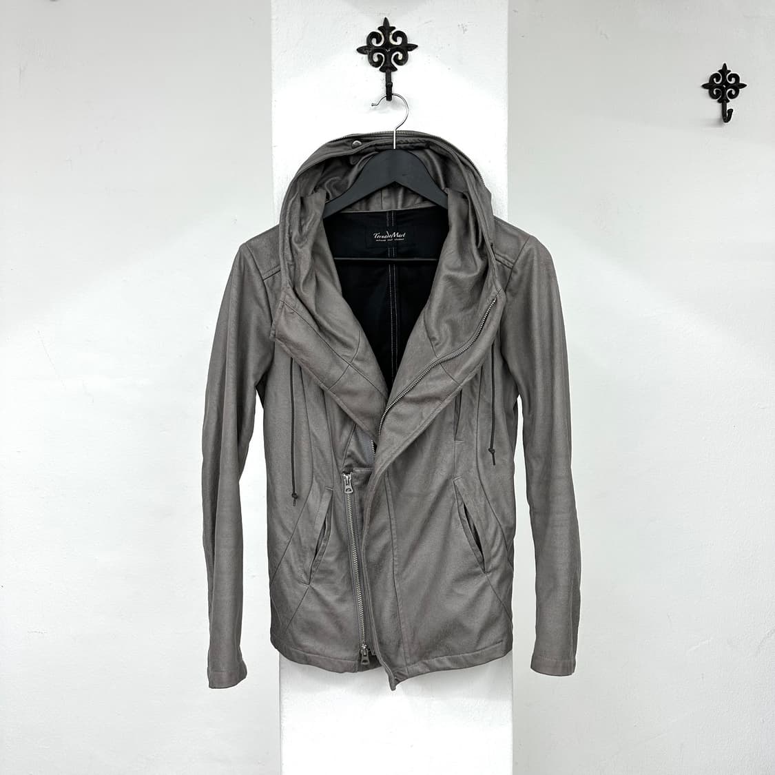 Tornado mart grey suede asymmetry jacket 상품이미지4