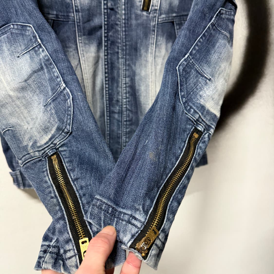 Cordura 코듀라 빅사이즈 데님 바이커 자켓 상품이미지4