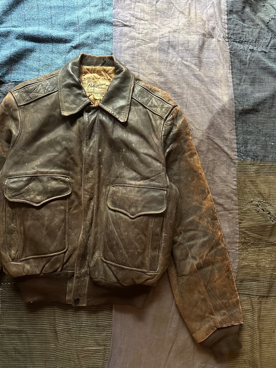 50s HERCULES USA 빈티지 허큘리스 말가죽 A-2 레더 자켓 상품이미지2