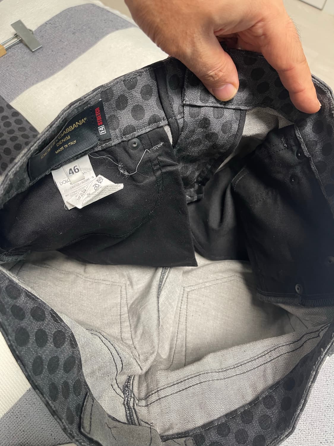 D&G  도트패턴 그레이 strech 14 데님 청바지 46(30) 상품이미지10