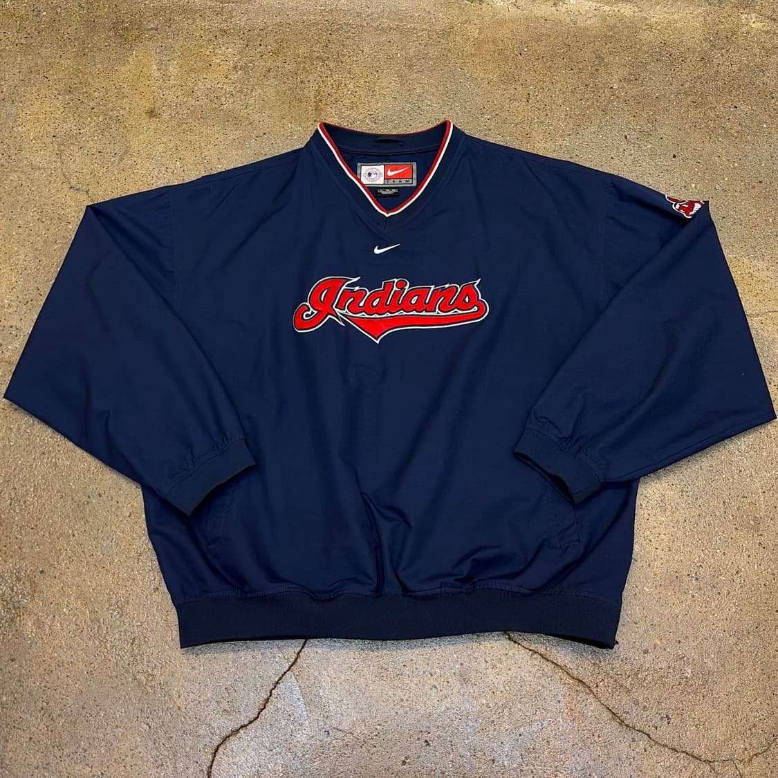 새상품급 00s 미국 빈티지 나이키 클리브랜드 인디언스 풀오버 바람막이 상품이미지1