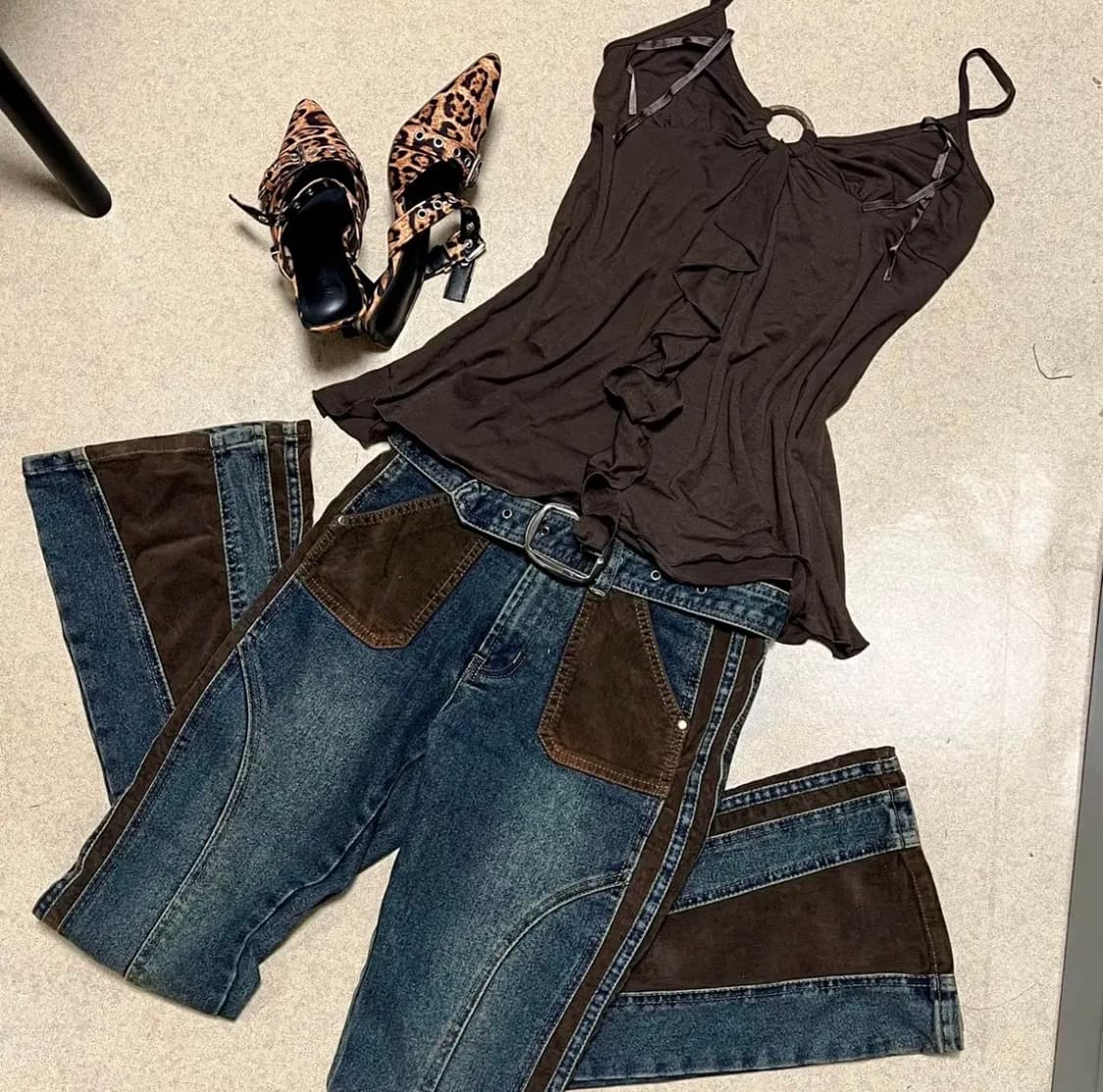 보헤미안 그런지 페어리 슬리브리스 바지 세트 상품이미지1