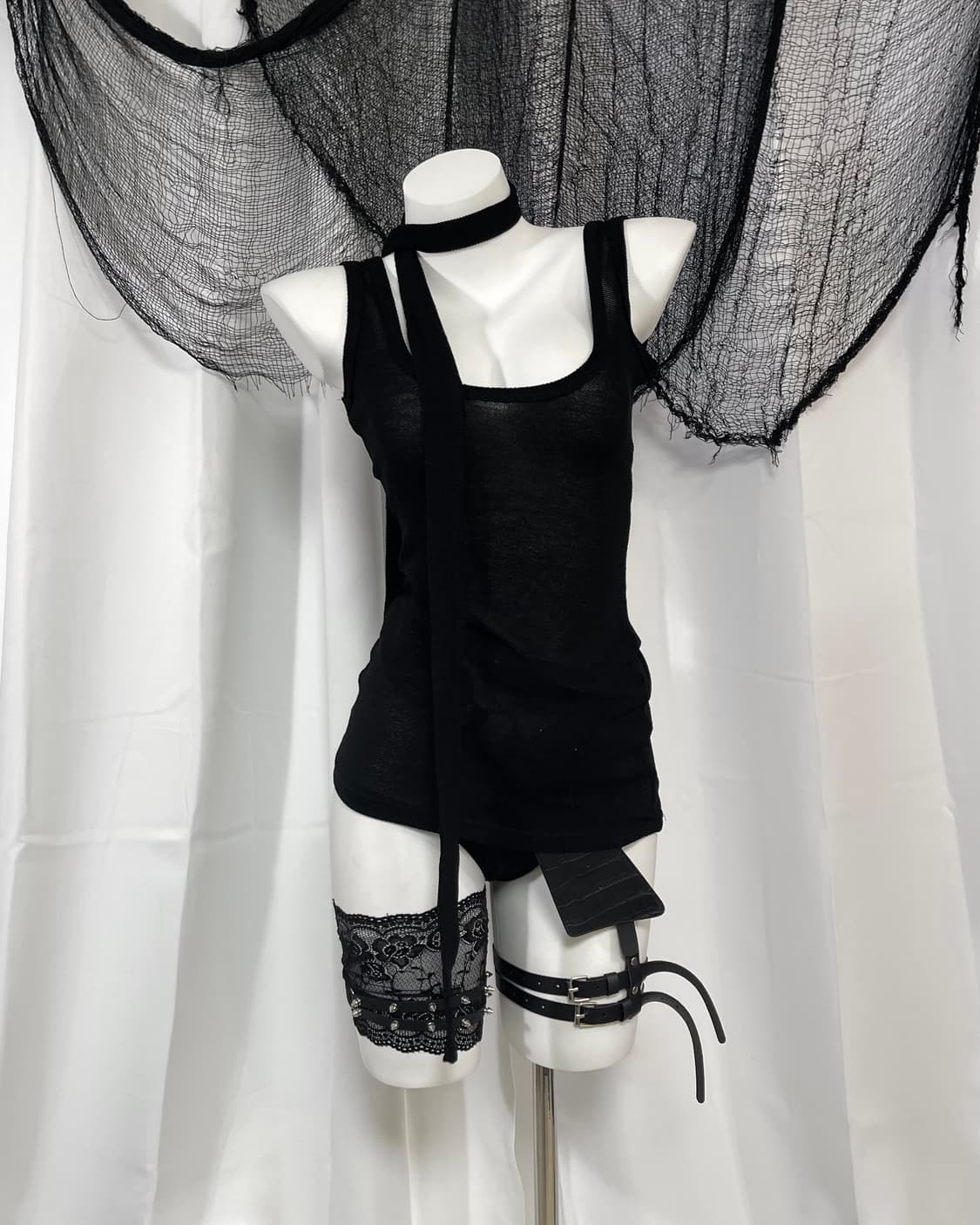 black sleeveless muffler set 상품이미지3