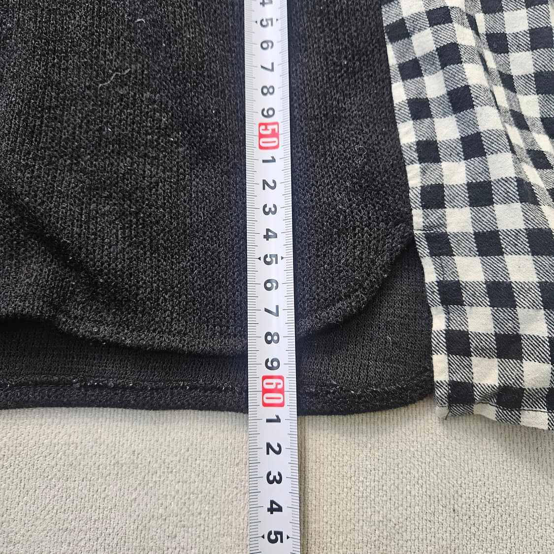 90 YESSE 여성 체크소매 긴팔티 0403Y 상품이미지5