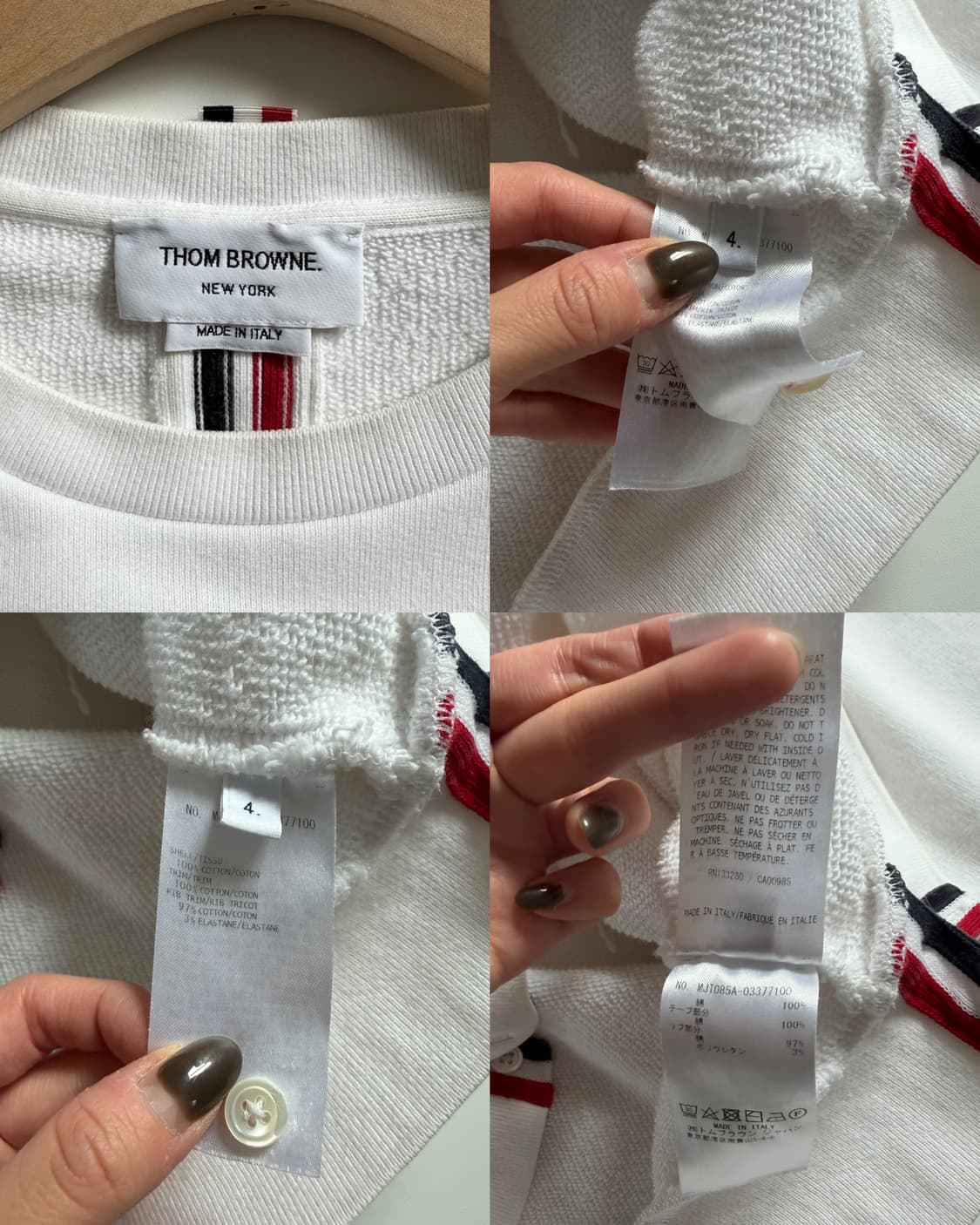 Thom Browne 톰브라운 백삼선 화이트컬러 스웻셔츠 상품이미지9