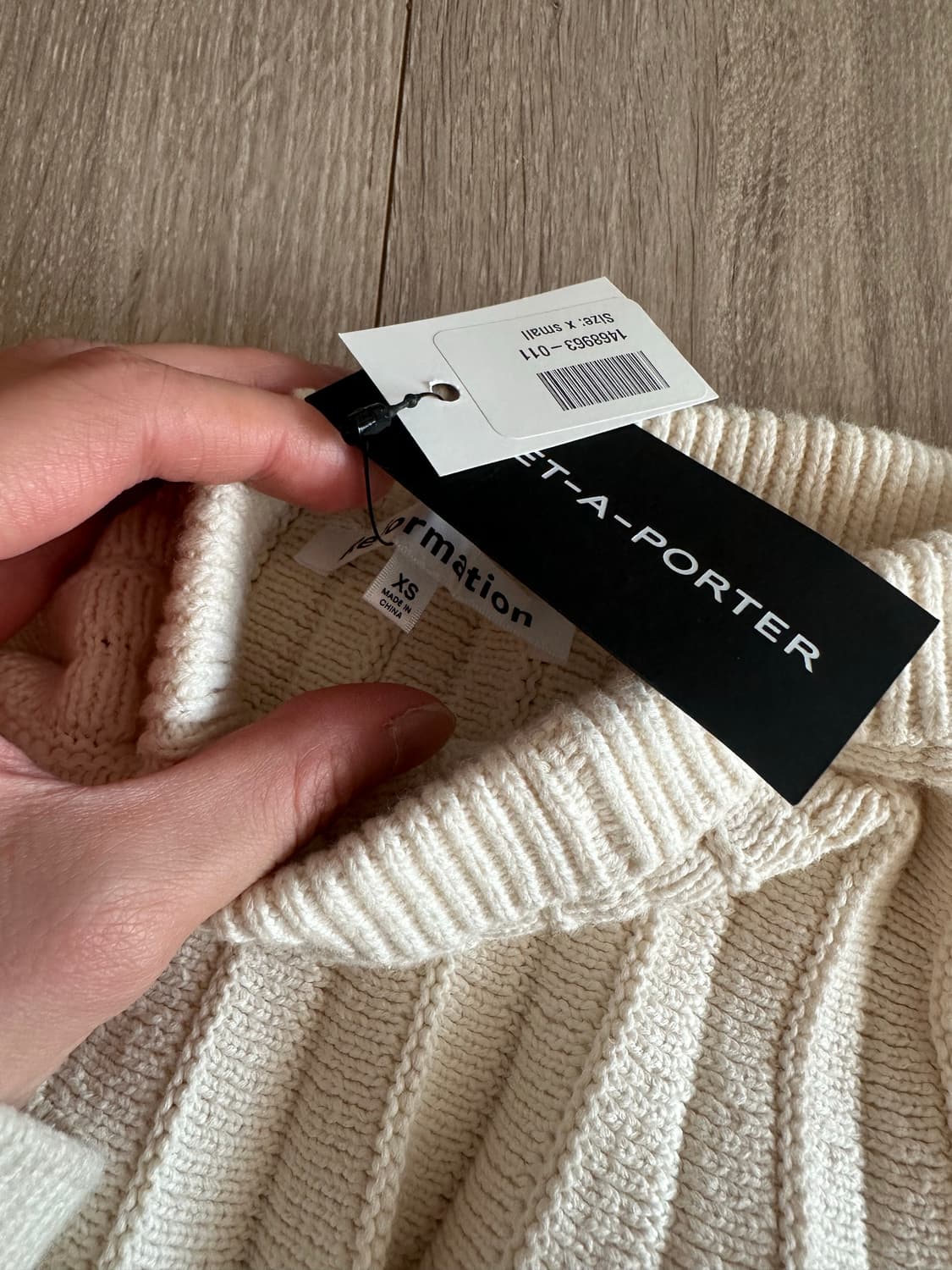 새상품 리포메이션 마티아 코튼 니트 미니 스커트 사이즈 XS 상품이미지5