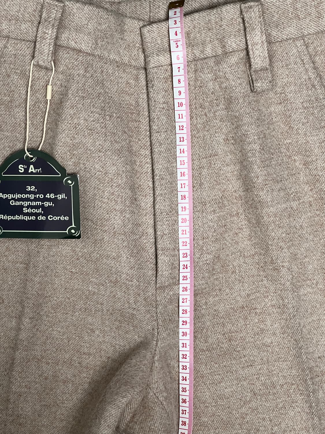 [샘플] [S] STU 웨이브 라인 울 슬랙스 페일 라이트 핑크 상품이미지5