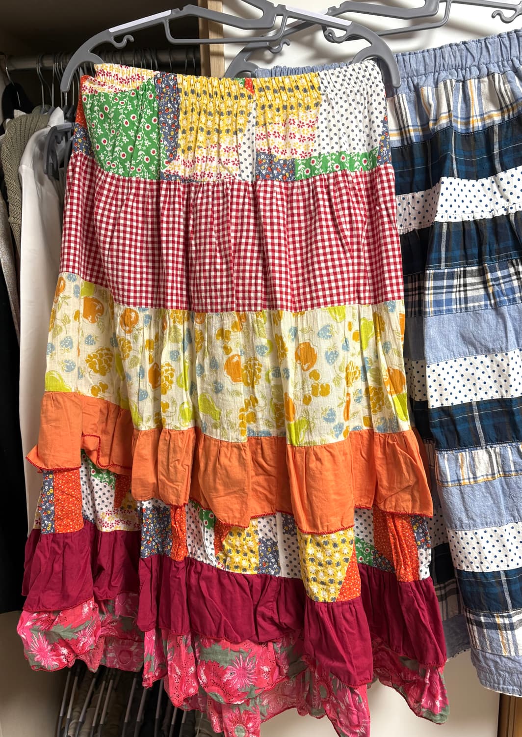 모리걸 패치워크 스커트 두개 일괄 상품이미지1