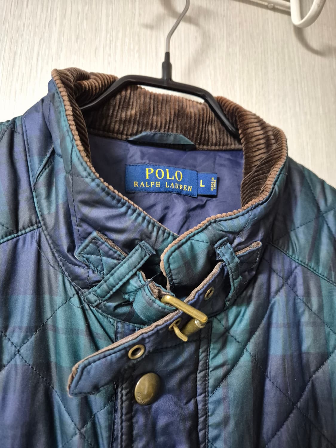 폴로 랄프로렌  블랙와치 타단 체크 패딩 조끼 라지 남성 상품이미지3