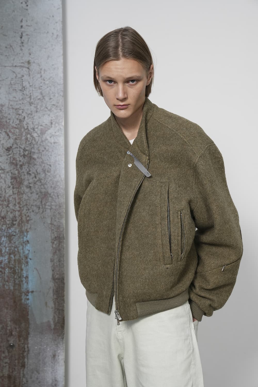 yiyae 오블리크 봄버 자켓 L 상품이미지5