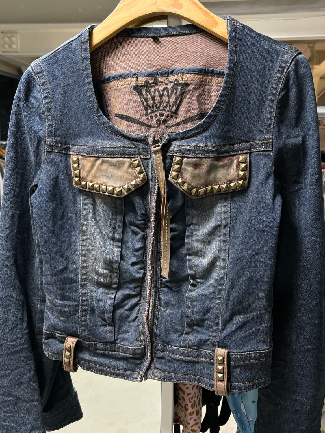 오브제 스터드 집업 데님자켓  상품이미지3