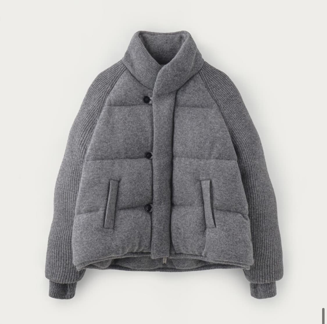 우마뭉 Pure shetland wool puffer jacket 그레이 상품이미지1