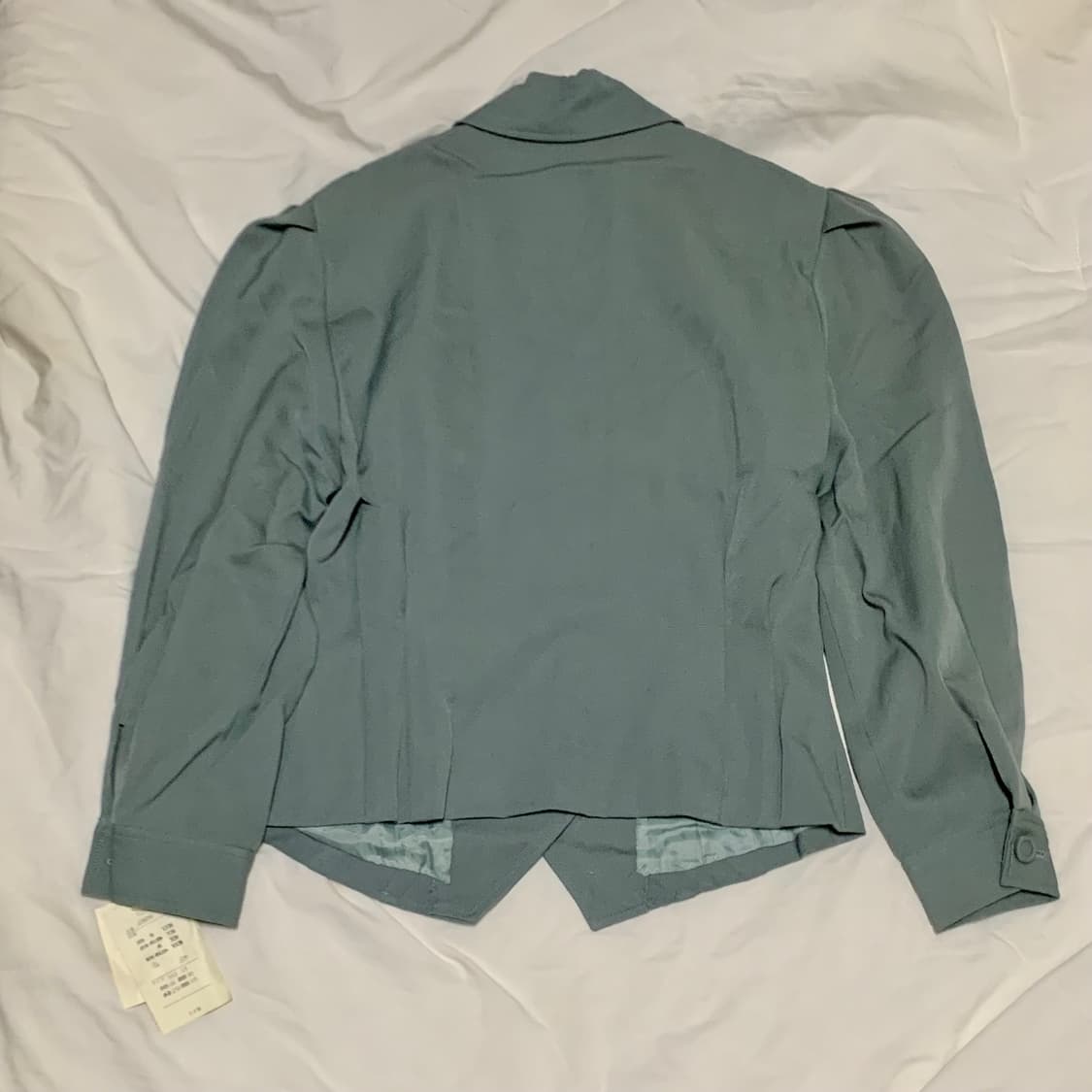 빈티지 ) 딥민트 퍼프 울 블라우스 상품이미지7