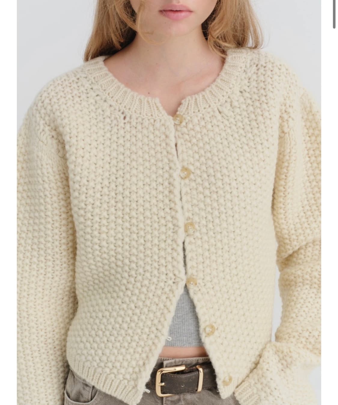 리본빛 테디 니트 가디건 아이보리 (새상품) 상품이미지6